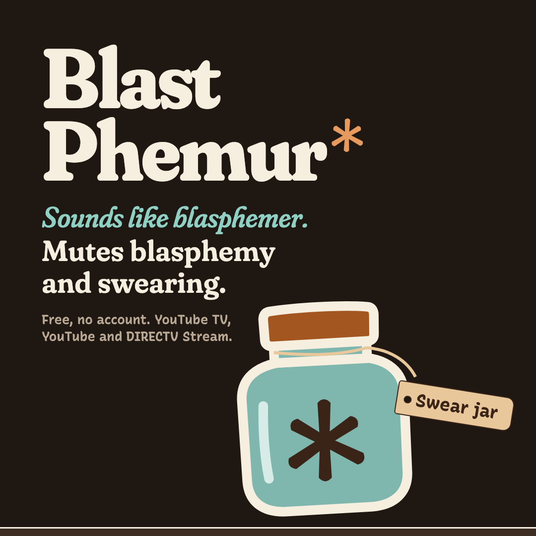 Square card: Blast Phemur*, Sounds like blasphemer, with the jar