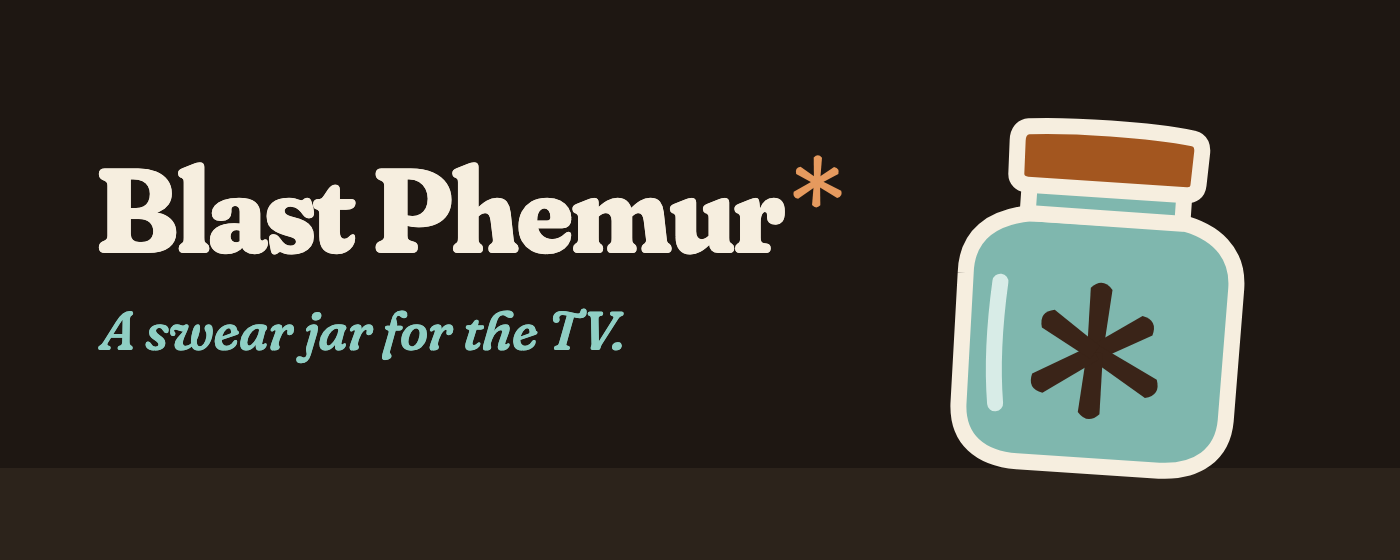 Wide store banner: the jar and the name with the line, sounds like blasphemer